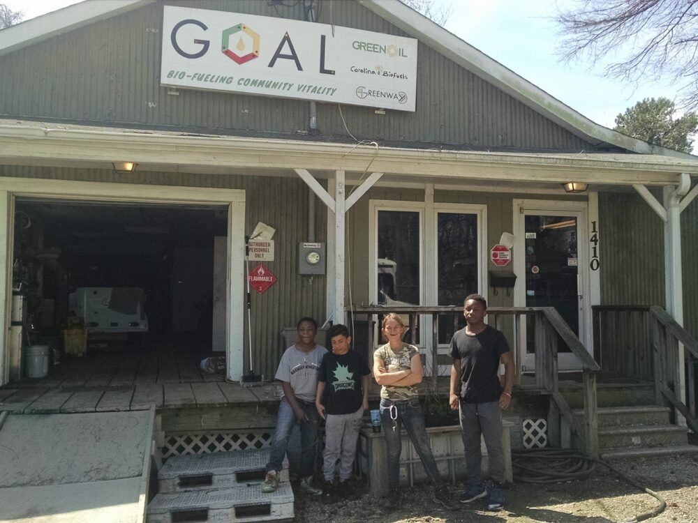 Picture of staff and friends standing in front of The Forest Foundation's building.